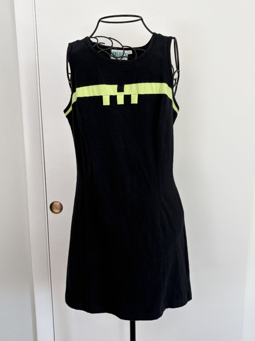 Lily’s of Beverly Hills Black Athletic Dress L Neon Trim Sleeveless